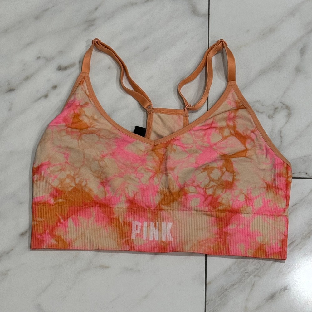 PINK Victoria's Secret | Active Tie Dye Seamless Sports Bra Pink
